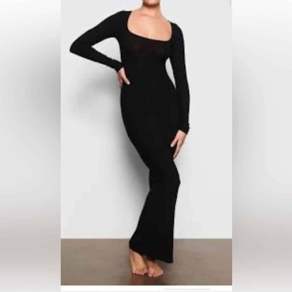 SKIMS Classic Black Long Sleeve Dress